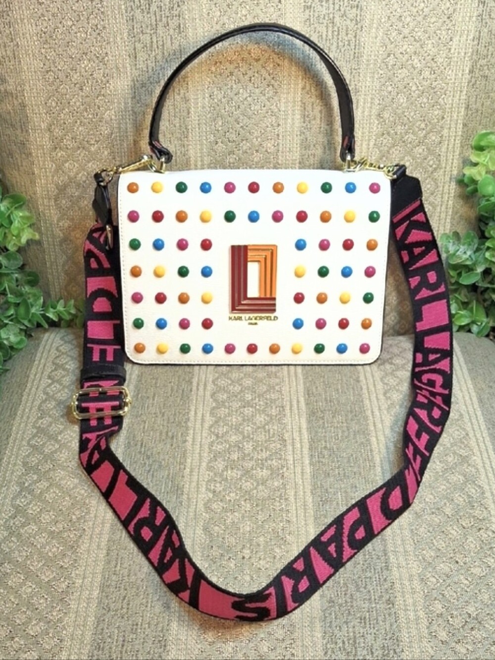 Karl Lagerfeld Paris Simone Studded Crossbody Bag
